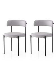 Hanah Home Gını - 4001 V2 Conjunto de Sillas Negro y Gris